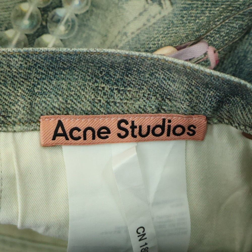 Acne Studios(アクネ ストゥディオズ) LOOSE FITJEANS ルーズフィット チェーンプリント ジーンズ FN-MN-TROU001070 ミッドブルー