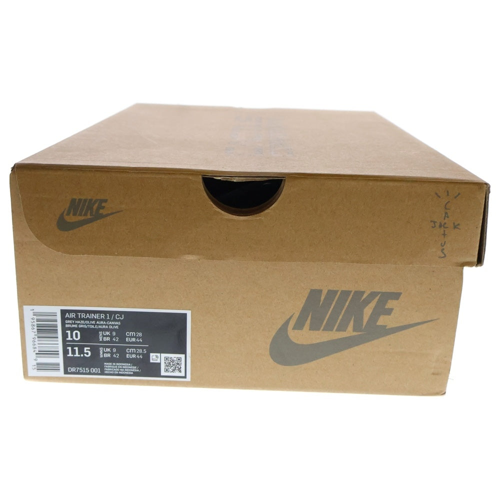 NIKE(ナイキ) ×トラヴィススコット Air Trainer 1 SP Grey Haze and Dusty Sage エアトレーナー1 SP グレーヘイズ アンド ダスティセージ ミッドカットスニーカー DR7515-001
