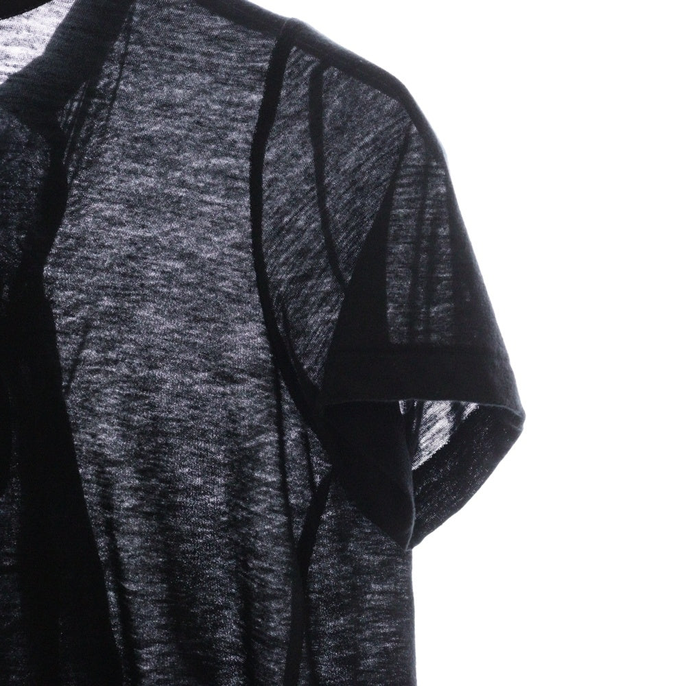 Sacai(サカイ) Roundneck Tee 異素材ドッキング ラウンドネック バックレースワンピース Tシャツ 10-01276 ブラック レディース