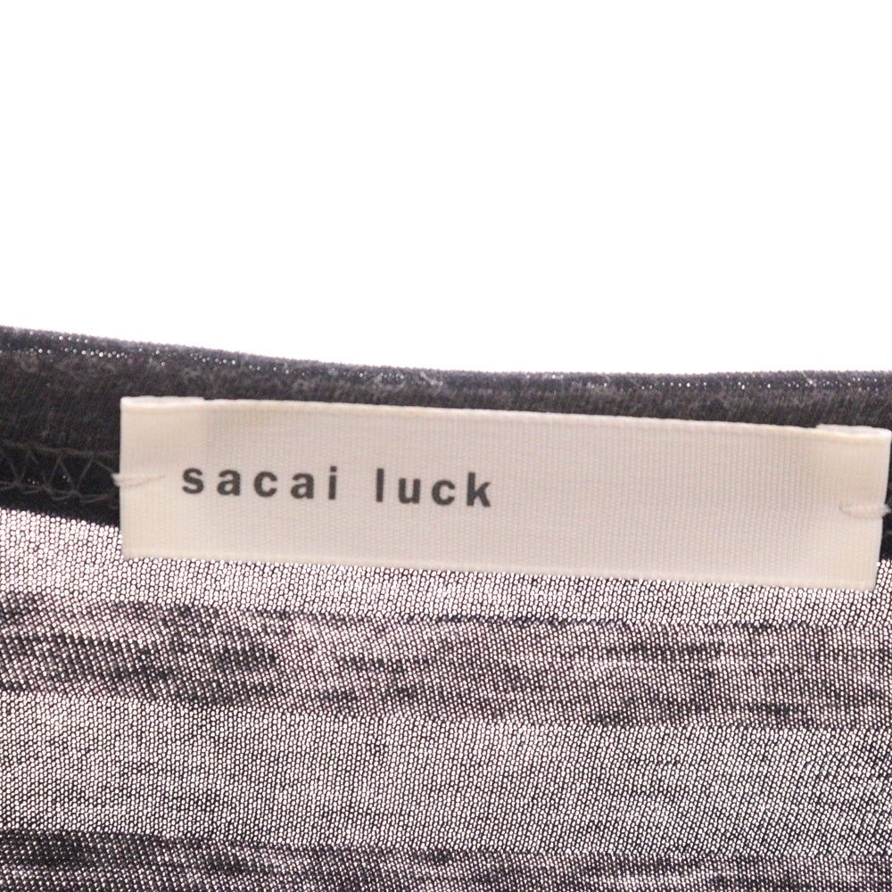 sacai luck(サカイ ラック) 12SSフェイクレイヤード半袖 ボーダーワンピース 12SSLU416 ブラック レディース