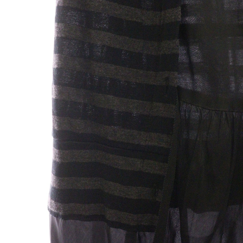 sacai luck(サカイ ラック) 12SSフェイクレイヤード半袖 ボーダーワンピース 12SSLU416 ブラック レディース