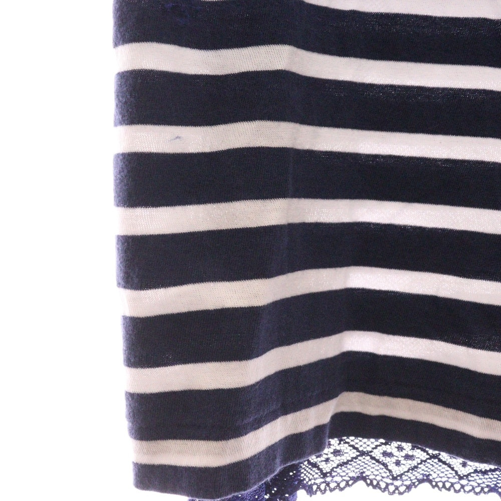 sacai luck(サカイ ラック) 14AW キャミドッキング コットン ボーダーノースリーブ タンクトップ 14AWLU804 ネイビー レディース