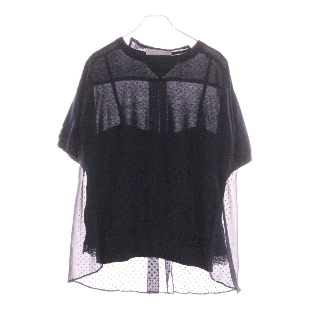 sacai luck(サカイ ラック) 15SS キャミソールドッキング バックレース クルーネックスウェットTシャツ 15SSLU928 ネイビー レディース