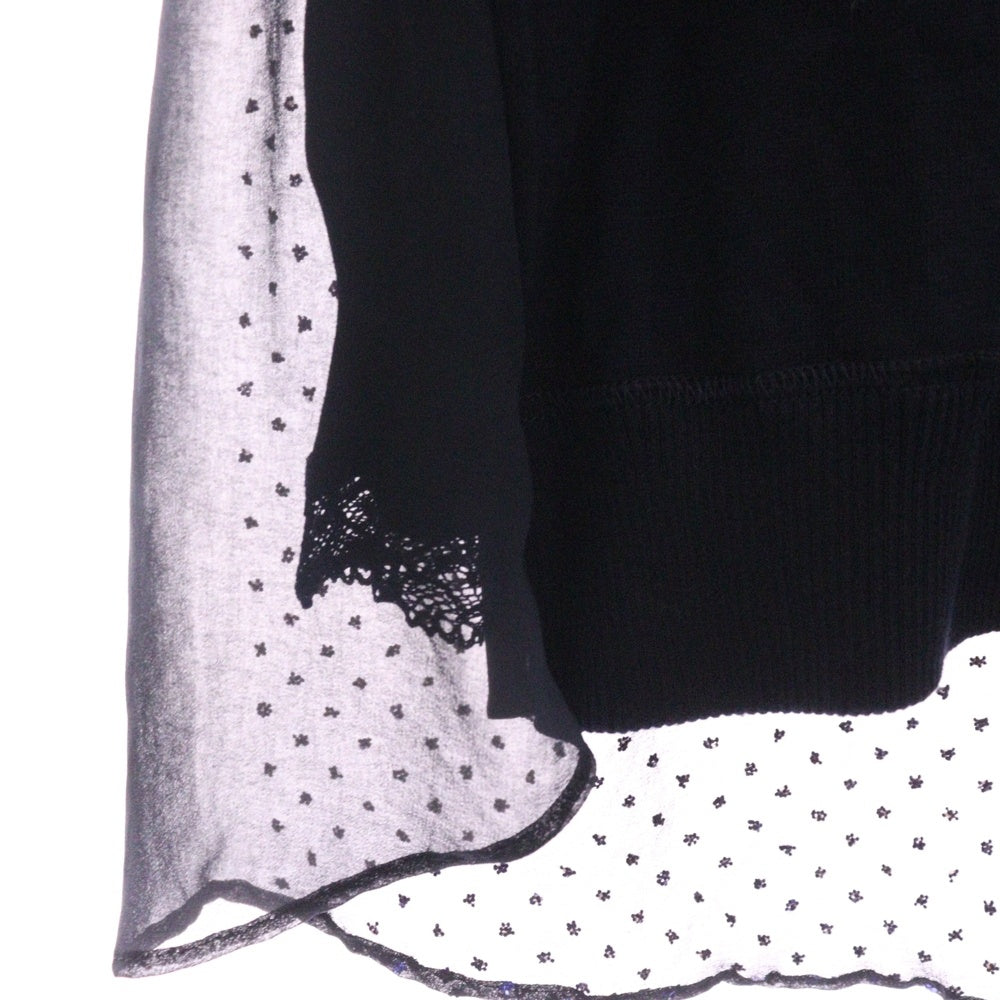 sacai luck(サカイ ラック) 15SS キャミソールドッキング バックレース クルーネックスウェットTシャツ 15SSLU928 ネイビー レディース