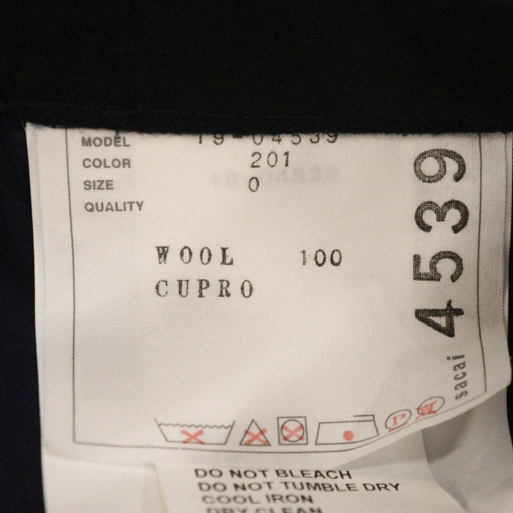 Sacai(サカイ) 19AWアシンメトリー ウール メルトン ロングスカート 19-04539 ネイビー レディース