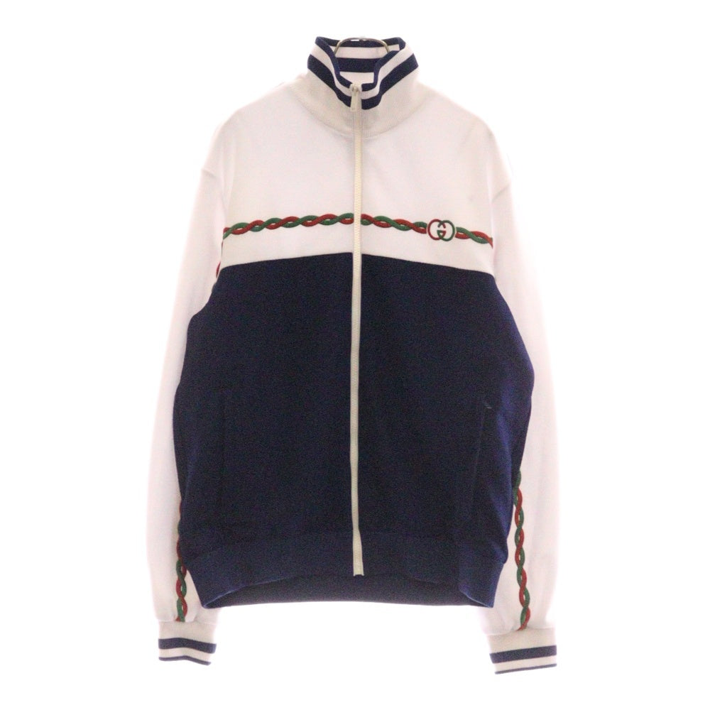 GUCCI(グッチ) インターロッキングG ジップアップ トラックジャケット ホワイト/ブルー 692125
