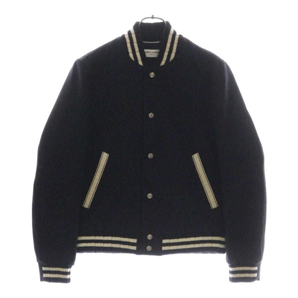 SAINT LAURENT PARIS(サンローランパリ) 22AW テディ ウールレザージャケット ブルゾン ブラック/ホワイト 625918
