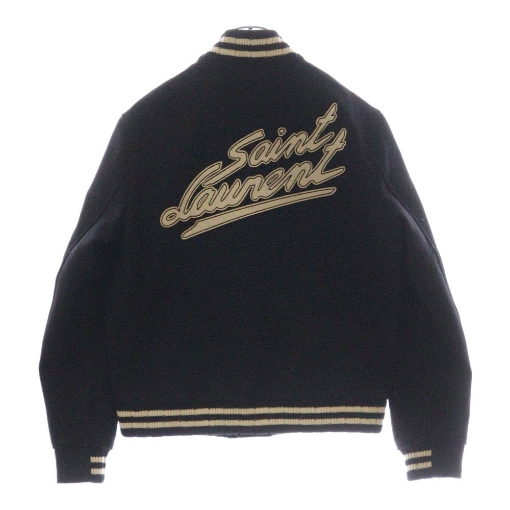 SAINT LAURENT PARIS(サンローランパリ) 22AW テディ ウールレザージャケット ブルゾン ブラック/ホワイト 625918