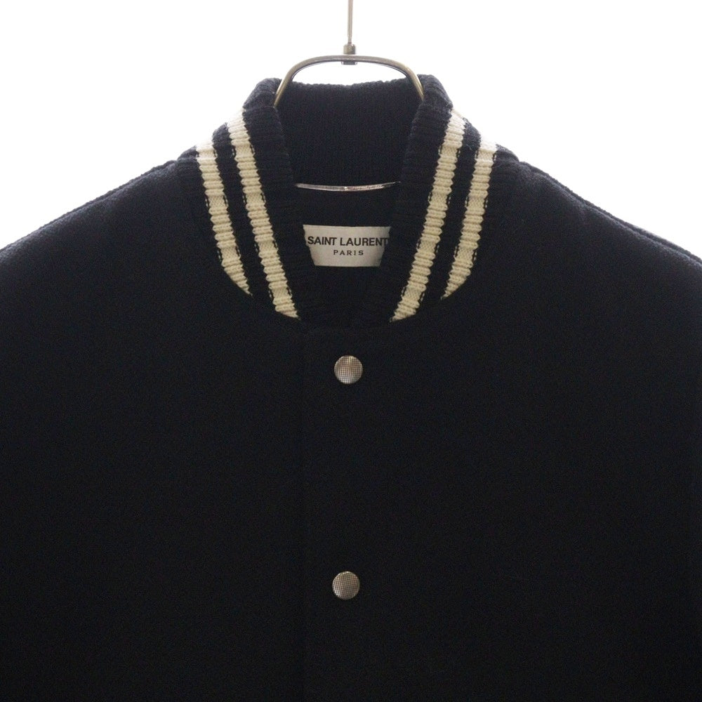 SAINT LAURENT PARIS(サンローランパリ) 22AW テディ ウールレザージャケット ブルゾン ブラック/ホワイト 625918