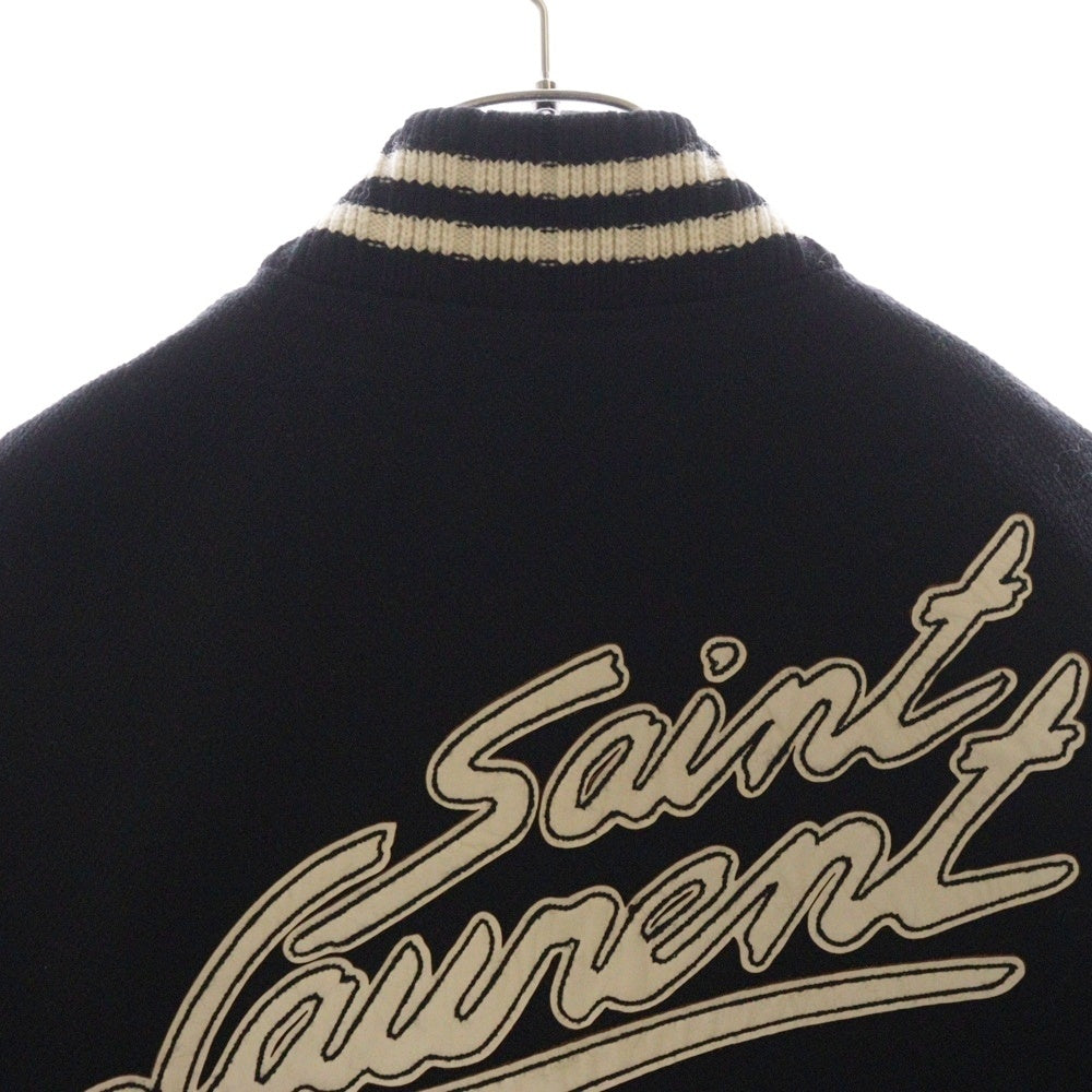 SAINT LAURENT PARIS(サンローランパリ) 22AW テディ ウールレザージャケット ブルゾン ブラック/ホワイト 625918