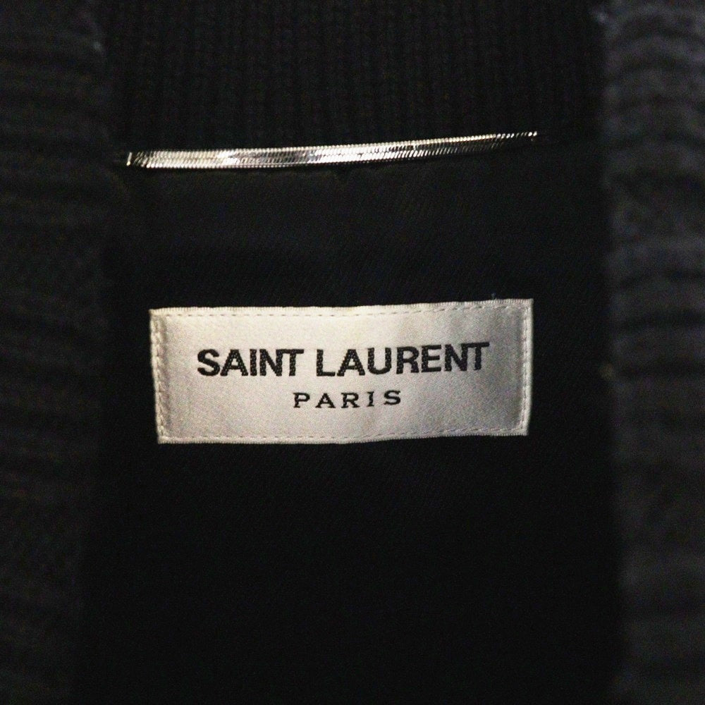 SAINT LAURENT PARIS(サンローランパリ) 22AW テディ ウールレザージャケット ブルゾン ブラック/ホワイト 625918