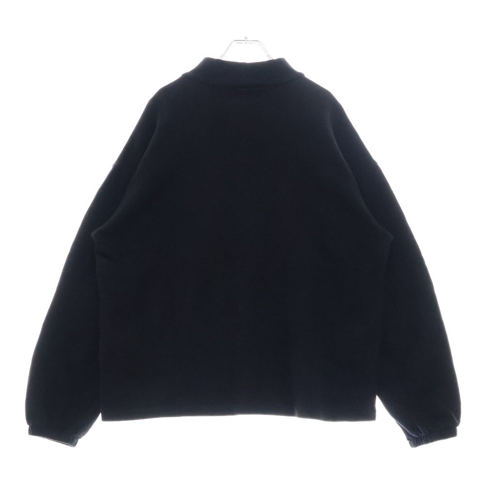 STUSSY(ステューシー) フロントロゴ刺繍 モックネック スウェットシャツ トレーナー ブラック
