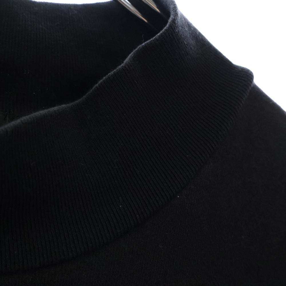 STUSSY(ステューシー) フロントロゴ刺繍 モックネック スウェットシャツ トレーナー ブラック