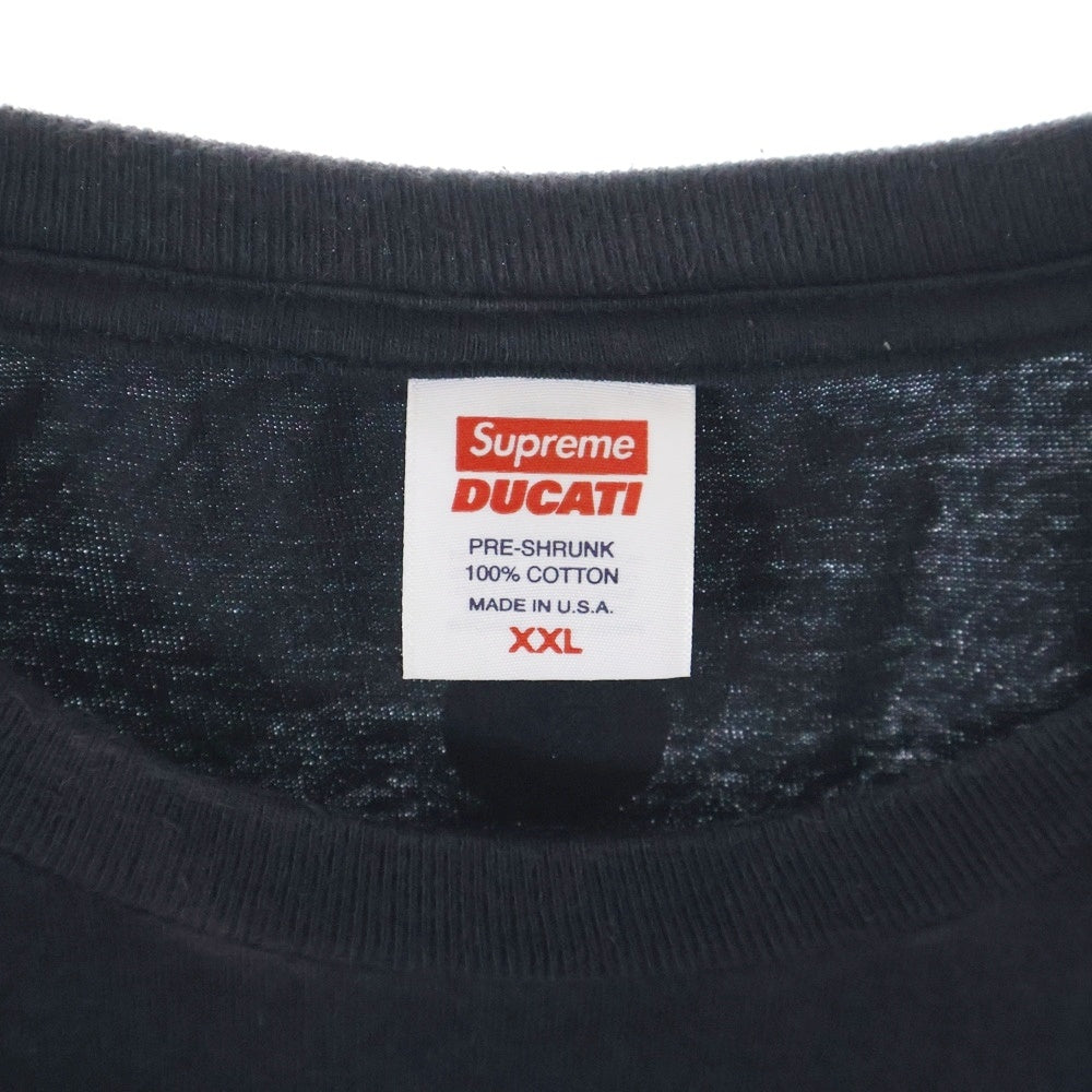 SUPREME(シュプリーム) 24SS Ducati Bike Tee ドゥカティ バイク ロゴ クルーネック半袖Tシャツ ブラック