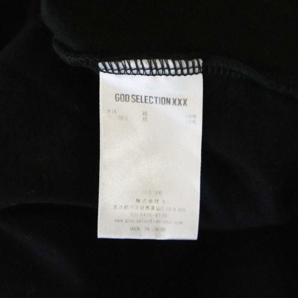 GOD SELECTION XXX(ゴッドセレクショントリプルエックス) フロント プリントデザイン クルーネック 長袖Tシャツ ブラック