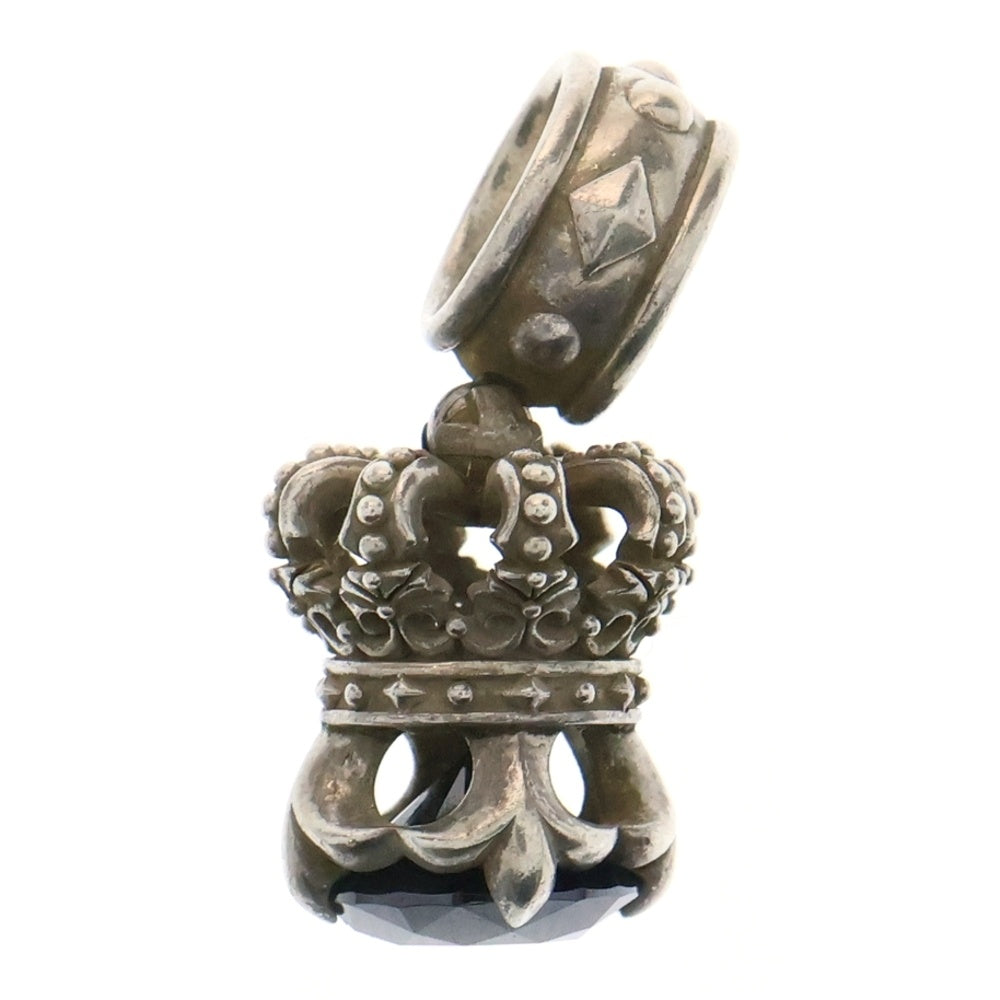 Justin Davis(ジャスティンデイヴィス) CROWNLET PENDANT クラウンレット ブラックジルコニア ネックレストップ SPJ565 シルバー
