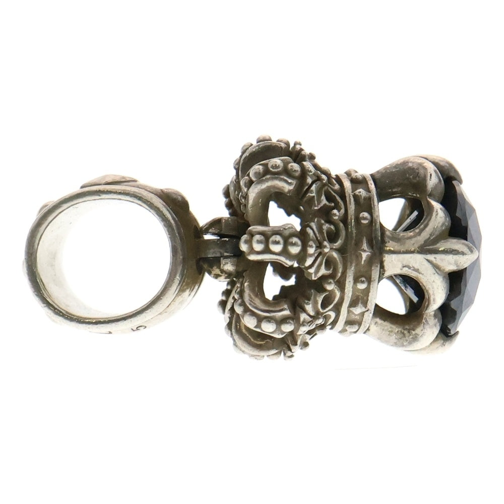 Justin Davis(ジャスティンデイヴィス) CROWNLET PENDANT クラウンレット ブラックジルコニア ネックレストップ SPJ565 シルバー