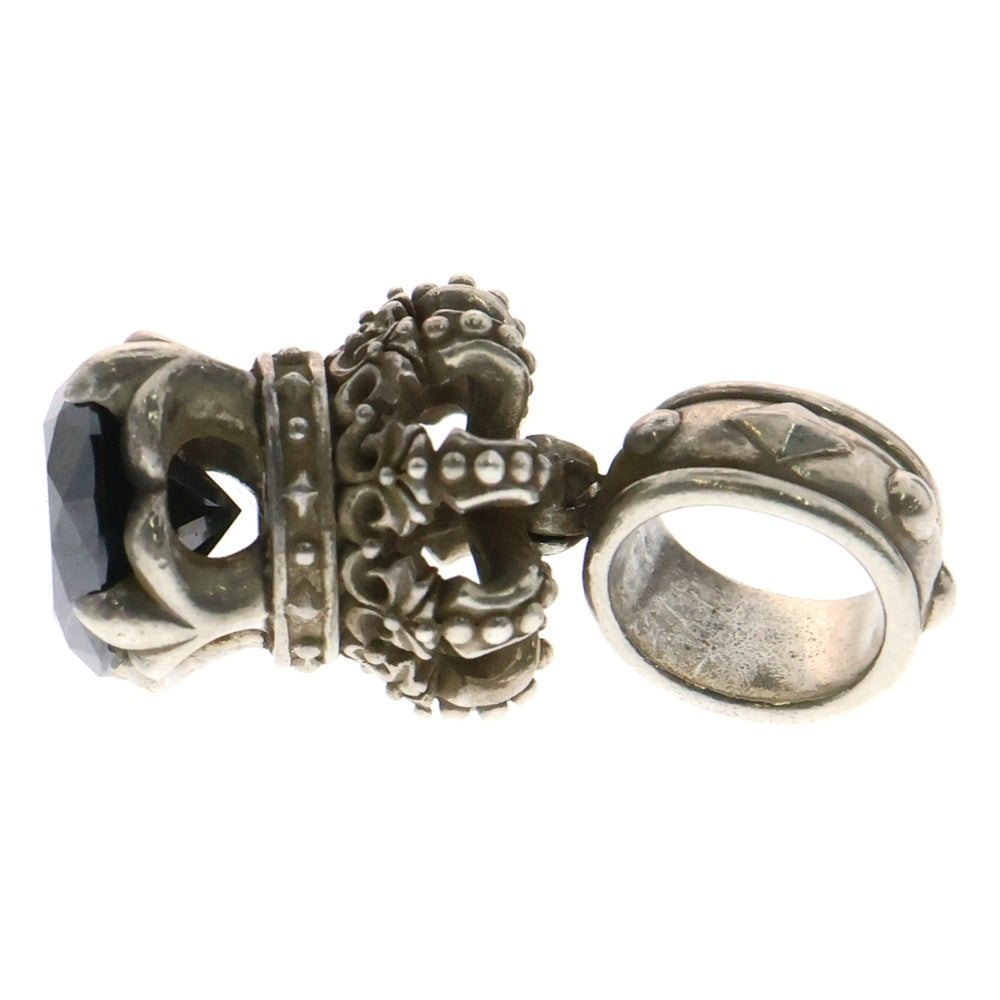 Justin Davis(ジャスティンデイヴィス) CROWNLET PENDANT クラウンレット ブラックジルコニア ネックレストップ SPJ565 シルバー