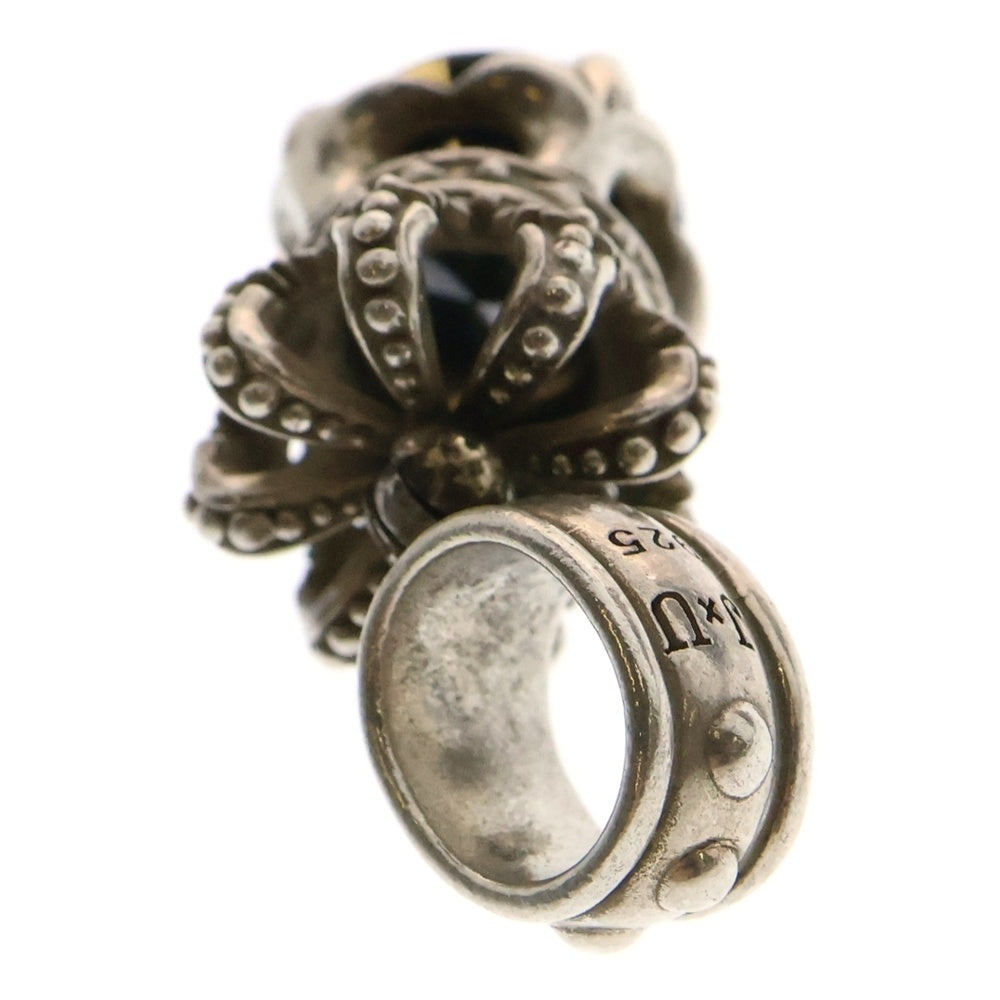 Justin Davis(ジャスティンデイヴィス) CROWNLET PENDANT クラウンレット ブラックジルコニア ネックレストップ SPJ565 シルバー