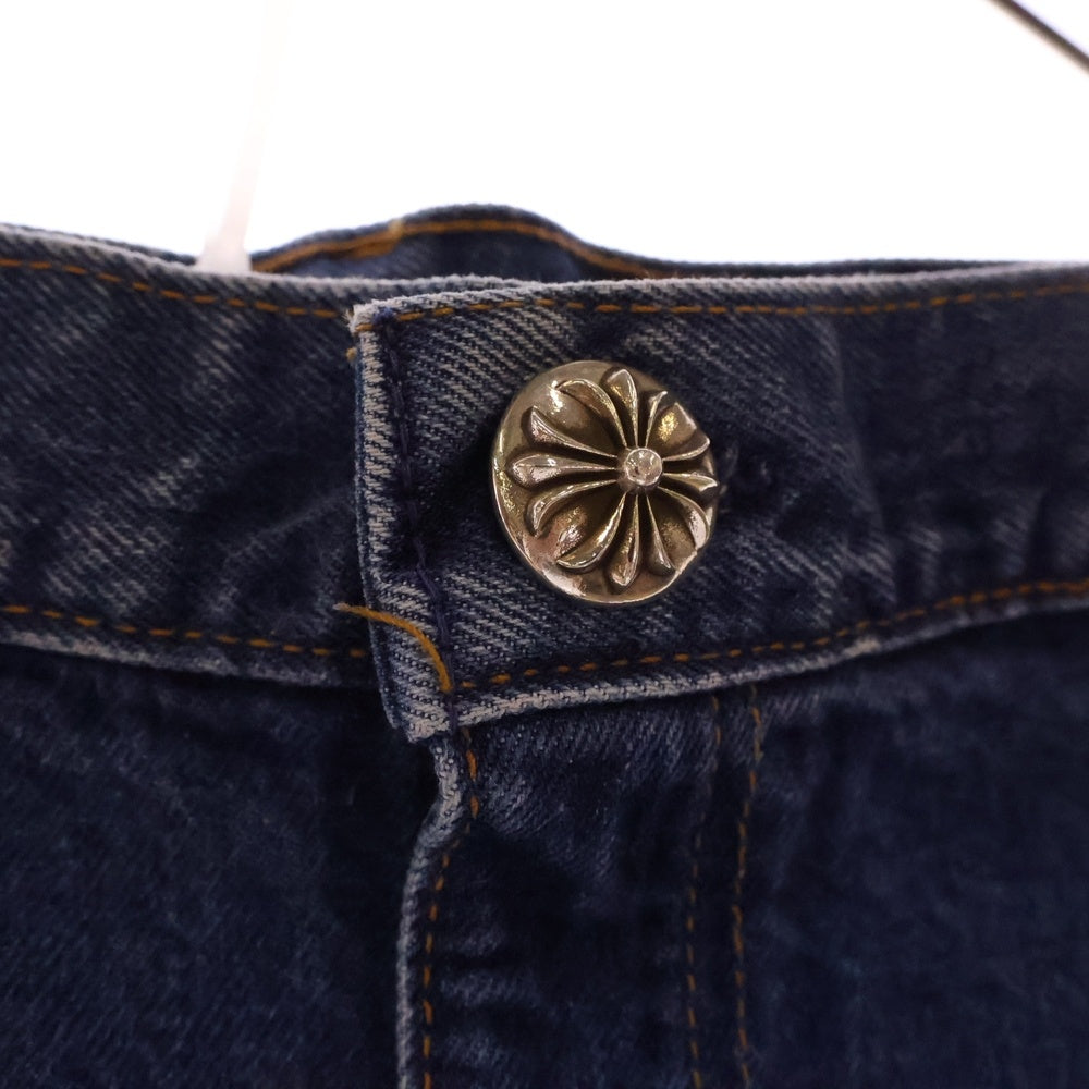 CHROME HEARTS(クロムハーツ) ×LEVI'S STENCIL DENIM 505 ステンシル ペイントデザインクロスパッチ付きデニムパンツ インディゴ