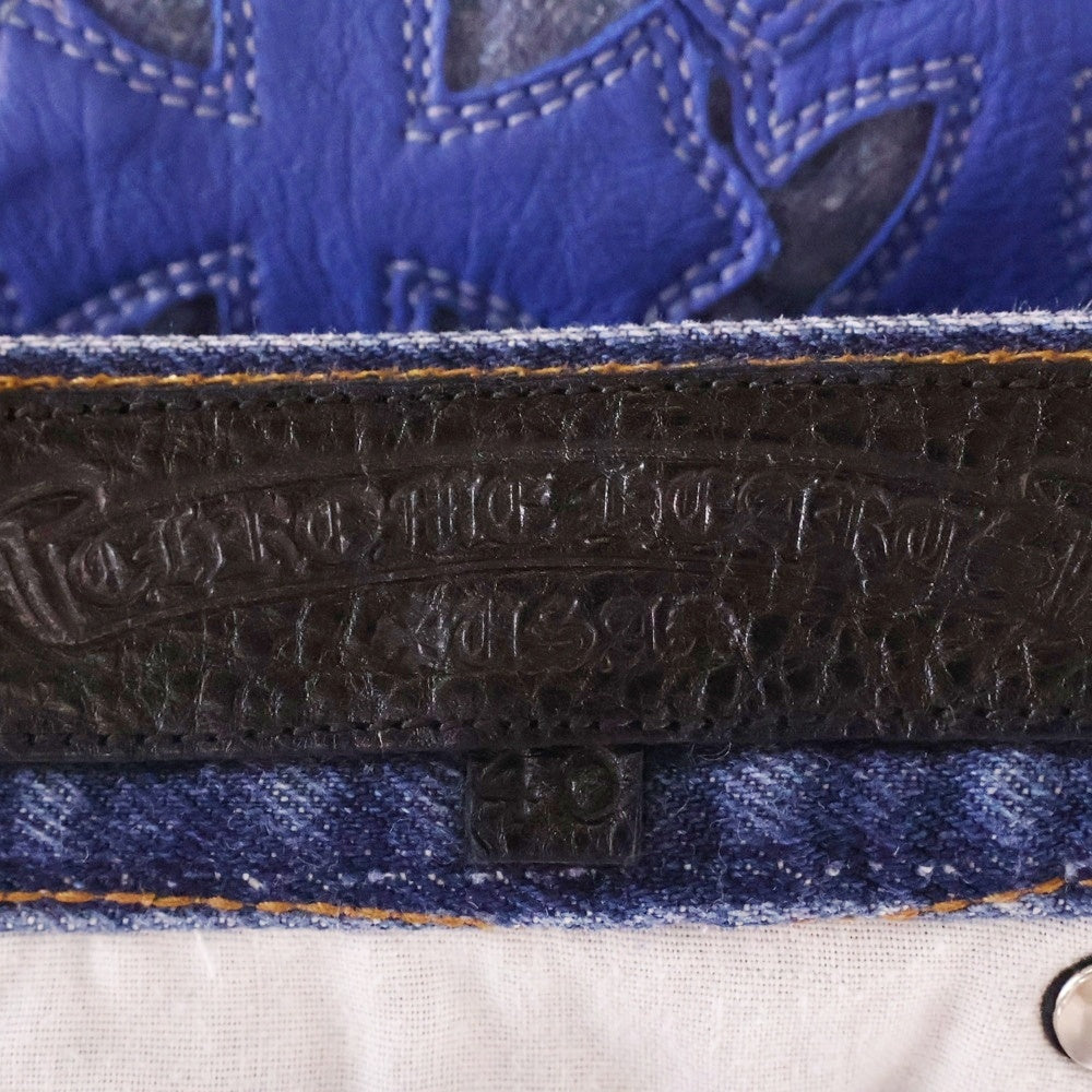 CHROME HEARTS(クロムハーツ) ×LEVI'S STENCIL DENIM 505 ステンシル ペイントデザインクロスパッチ付きデニムパンツ インディゴ