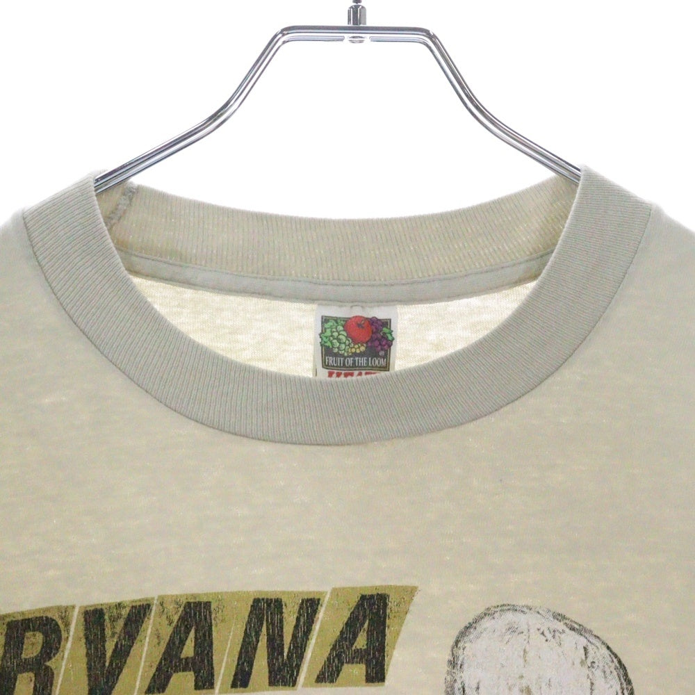 VINTAGE(ヴィンテージ) 90s NIRVANA ニルヴァーナ インせスティサイド フロントプリント 半袖Tシャツカットソー ベージュ