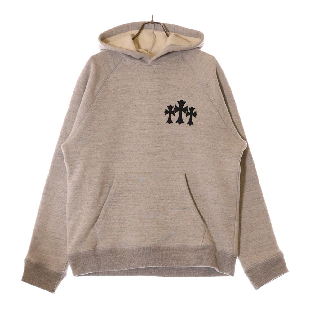 CHROME HEARTS(クロムハーツ) バックCH フェルト セメタリークロスパッチ プルオーバーパーカー グレー