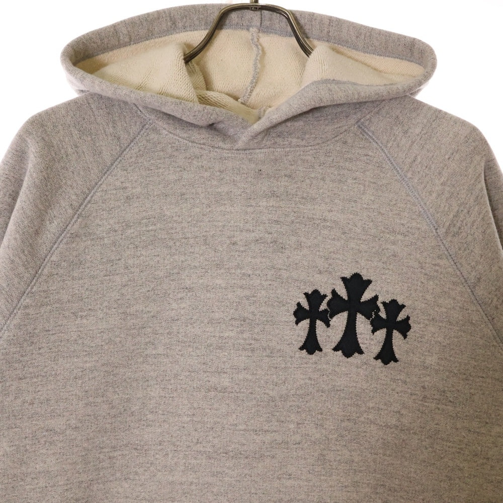 CHROME HEARTS(クロムハーツ) バックCH フェルト セメタリークロスパッチ プルオーバーパーカー グレー