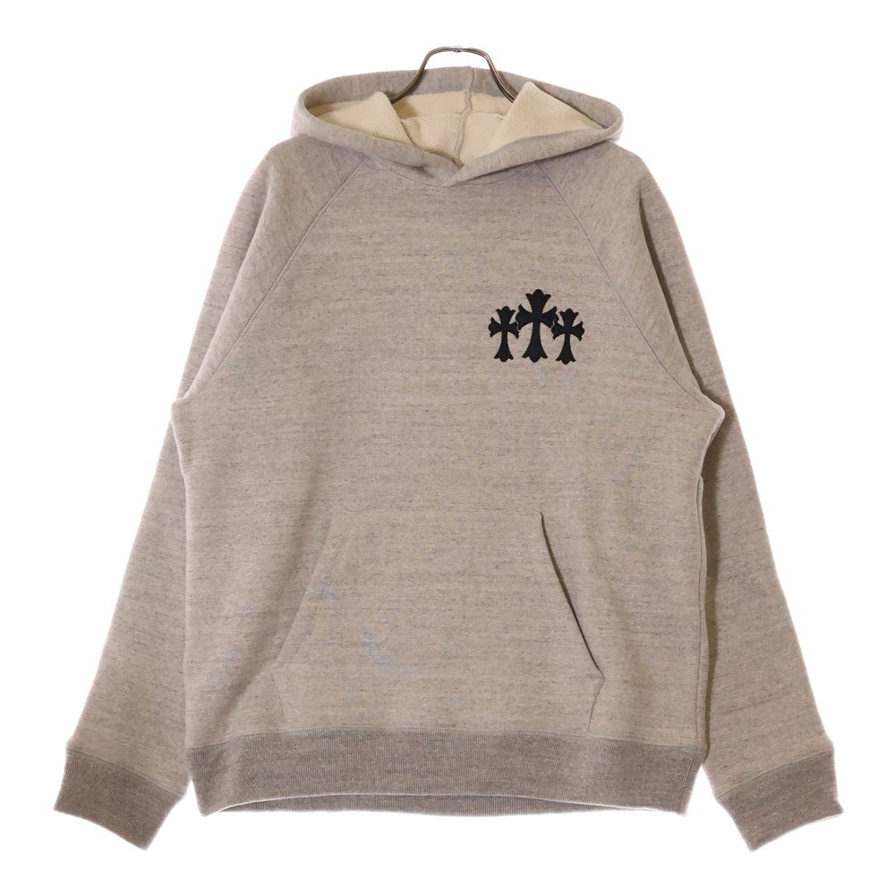 CHROME HEARTS(クロムハーツ) バックCH フェルト セメタリークロスパッチ プルオーバーパーカー グレー