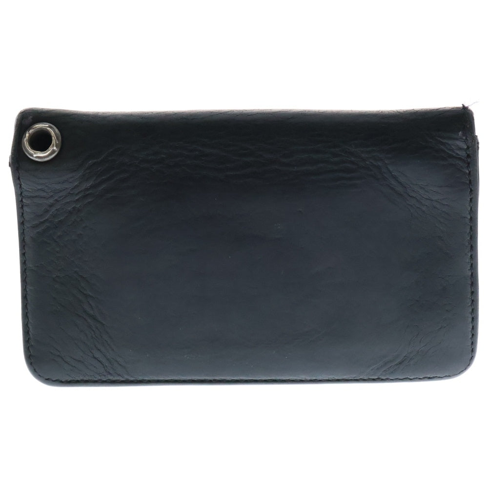 CHROME HEARTS(クロムハーツ) 1ZIP 1ジップ クロスボールボタン レザーウォレット 財布 ブラック BCA362