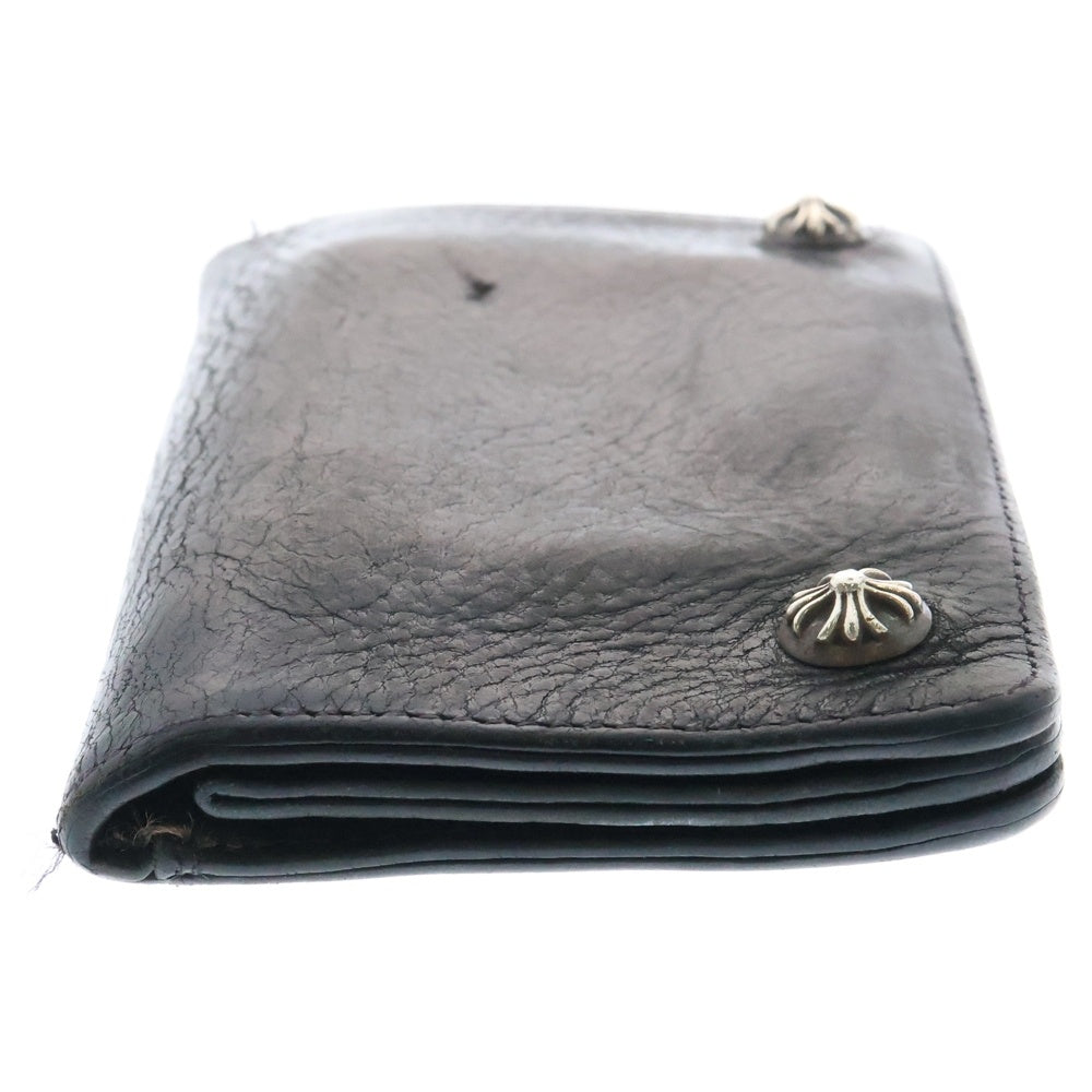 CHROME HEARTS(クロムハーツ) 1ZIP 1ジップ クロスボールボタン レザーウォレット 財布 ブラック BCA362