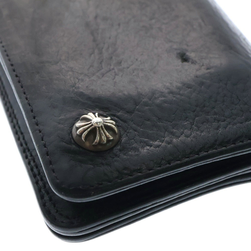 CHROME HEARTS(クロムハーツ) 1ZIP 1ジップ クロスボールボタン レザーウォレット 財布 ブラック BCA362