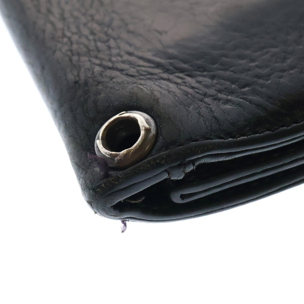 CHROME HEARTS(クロムハーツ) 1ZIP 1ジップ クロスボールボタン レザーウォレット 財布 ブラック BCA362