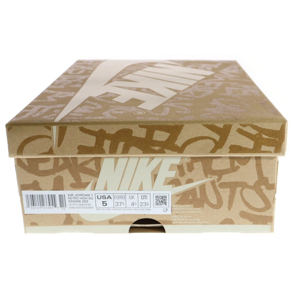 NIKE(ナイキ) AIR JORDAN 1 RETRO HIGH OG 555088-202 エア ジョーダン 1 レトロ ハイカット スニーカー US5/23.5cm ベージュ/ブラック