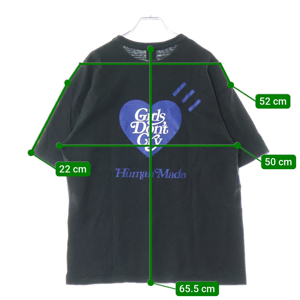 HUMAN MADE(ヒューマンメイド) 23SS ×Girls Don't Cry GRAPHIC T-SHIRT グラフィックロゴバックプリント Tシャツ 半袖カットソー ブラック