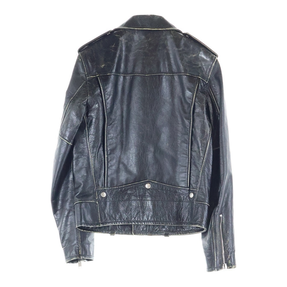 SAINT LAURENT PARIS(サンローランパリ) 16SS 397290 Y5QD1 2015 L01 ヴィンテージ加工 ダブルライダース レザージャケット ブラック