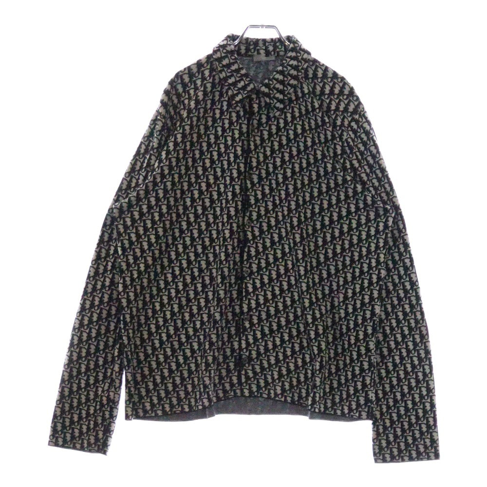 DIOR(ディオール) 20SS Oblique Overshirt 023M550AT099 オブリーク コットン長袖オーバーシャツ グレー/ネイビー
