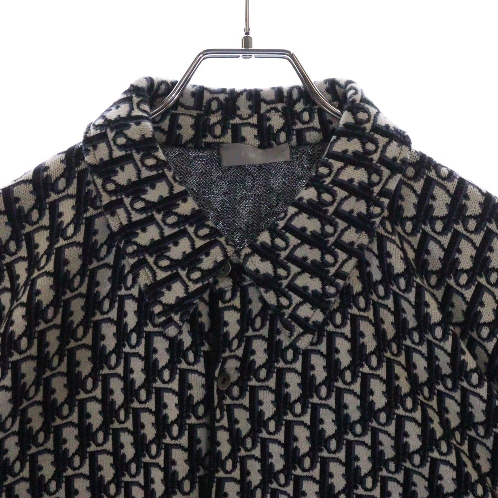 DIOR(ディオール) 20SS Oblique Overshirt 023M550AT099 オブリーク コットン長袖オーバーシャツ グレー/ネイビー