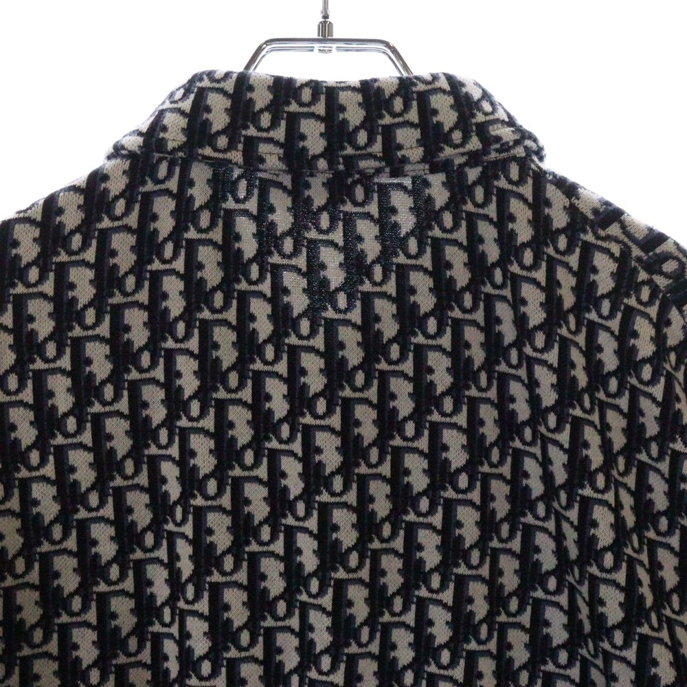 DIOR(ディオール) 20SS Oblique Overshirt 023M550AT099 オブリーク コットン長袖オーバーシャツ グレー/ネイビー