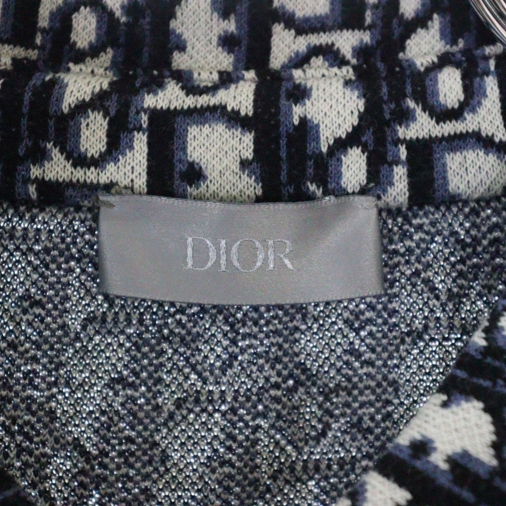 DIOR(ディオール) 20SS Oblique Overshirt 023M550AT099 オブリーク コットン長袖オーバーシャツ グレー/ネイビー