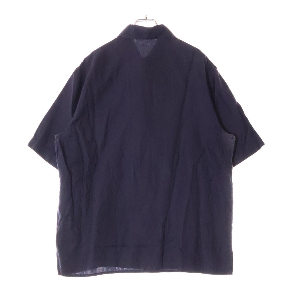 DIOR(ディオール) オブリーク総柄 半袖シルク混シャツ ネイビー 193C545A5231