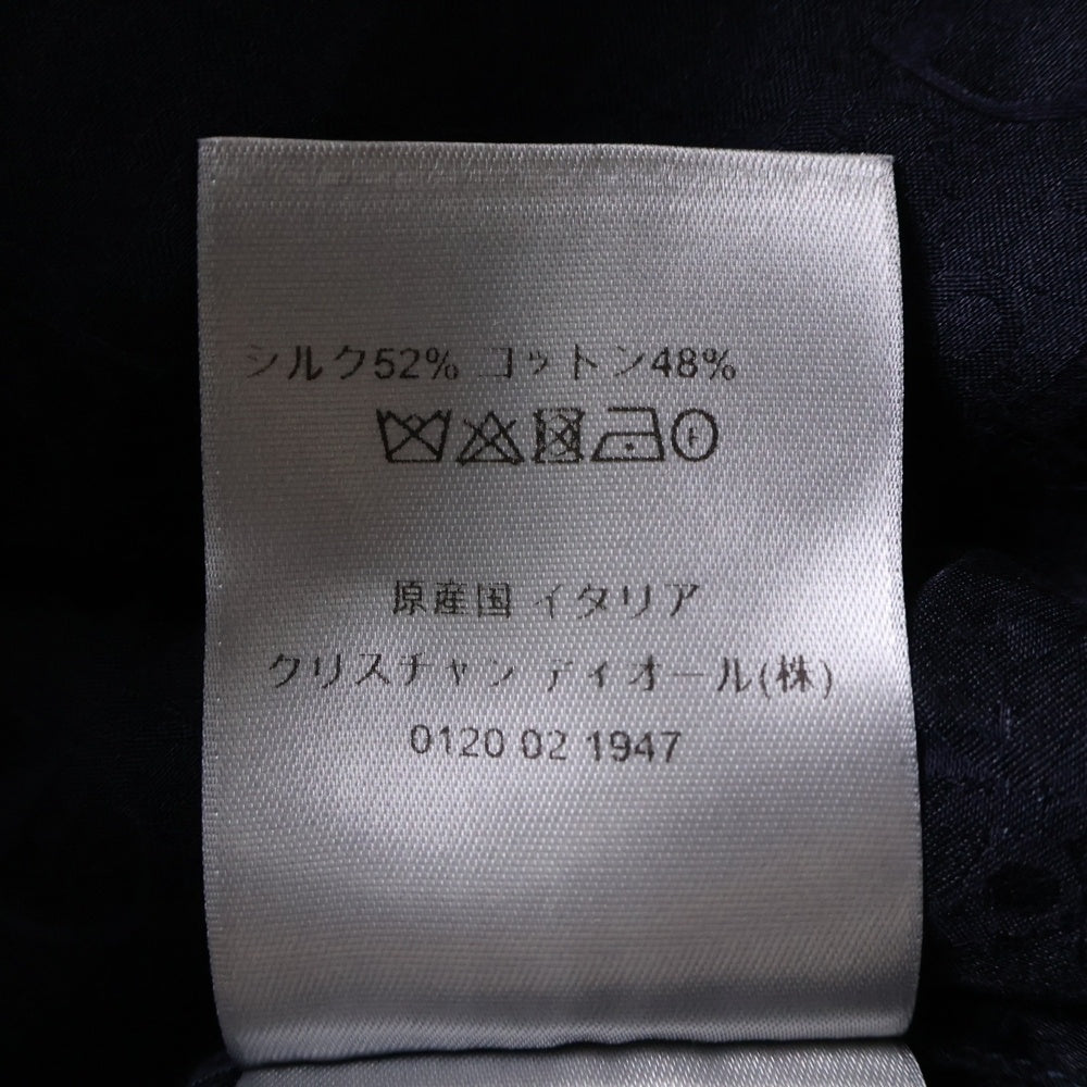 DIOR(ディオール) オブリーク総柄 半袖シルク混シャツ ネイビー 193C545A5231