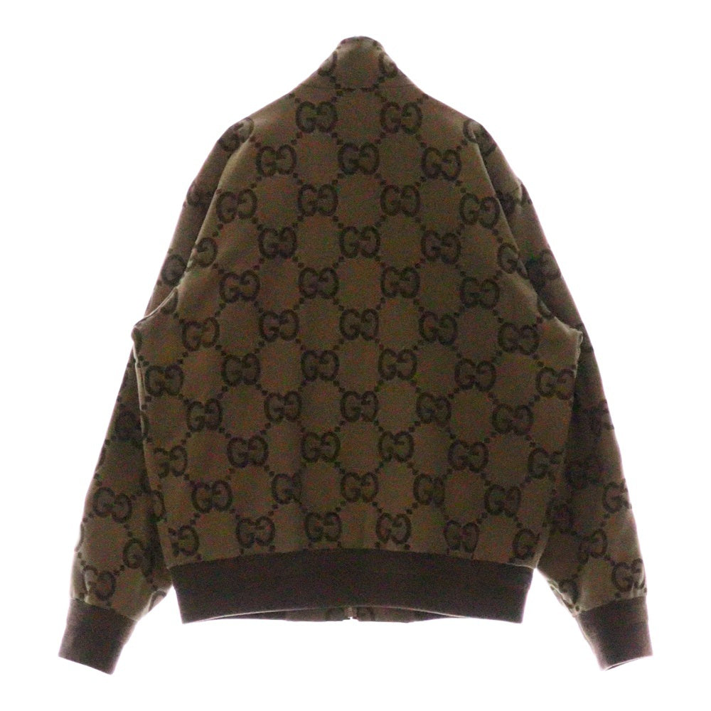 GUCCI(グッチ) ジャンボGG総柄 キャンバス ジップアップブルゾン ジャケット ブラウン 680812