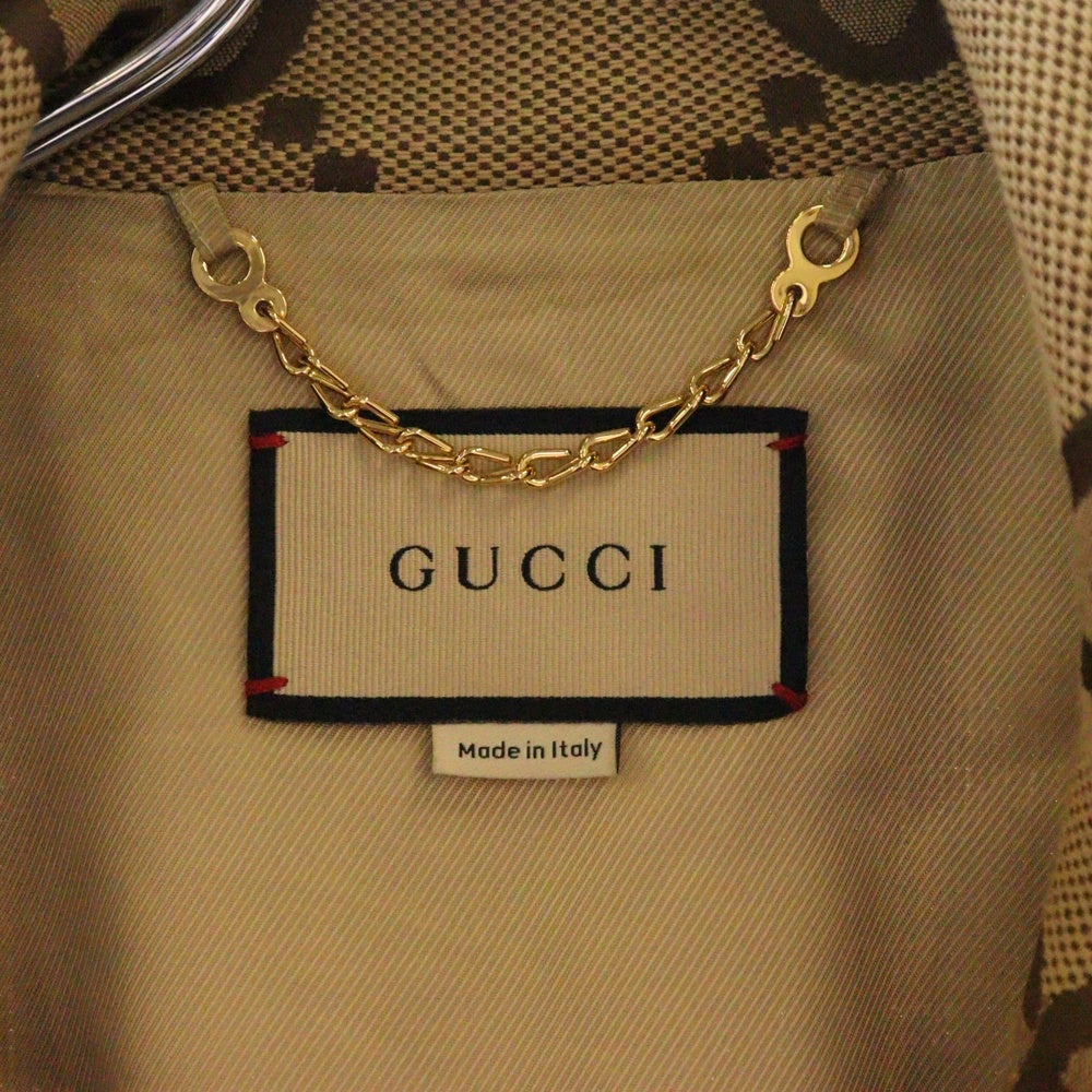 GUCCI(グッチ) ジャンボGG総柄 キャンバス ジップアップブルゾン ジャケット ブラウン 680812