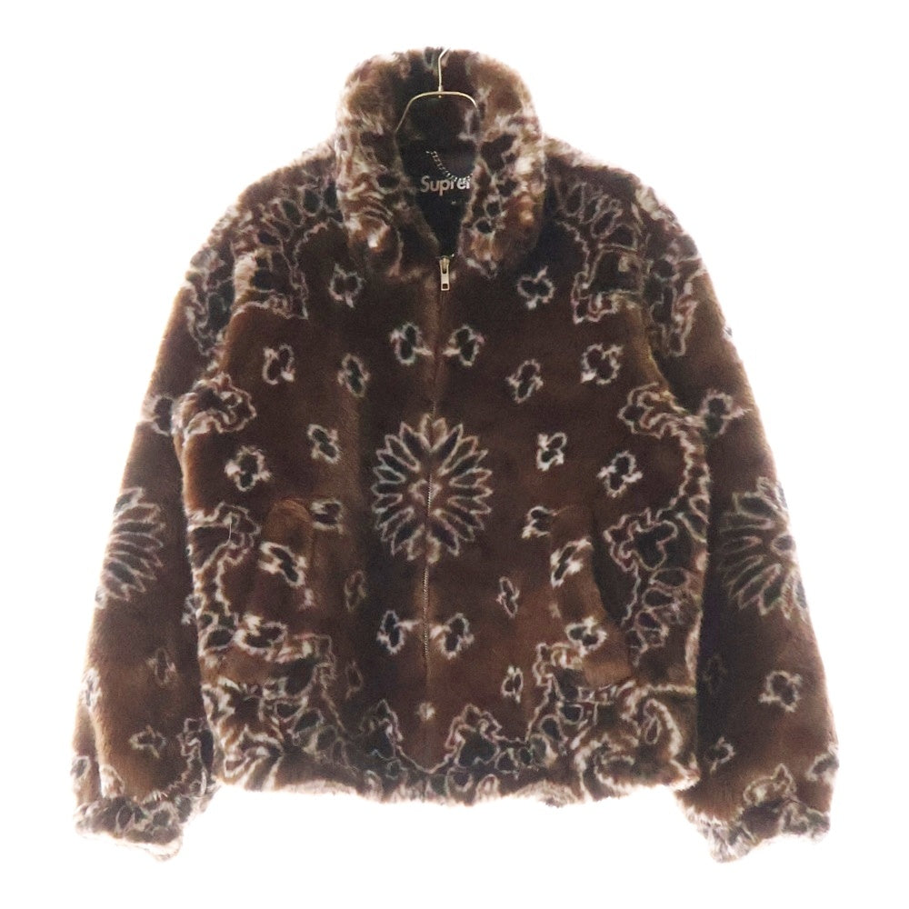 SUPREME(シュプリーム) 21SS Bandana Faux Fur Bomber Jacket バンダナフェイクファーボンバージャケット ブラウン/ブラック