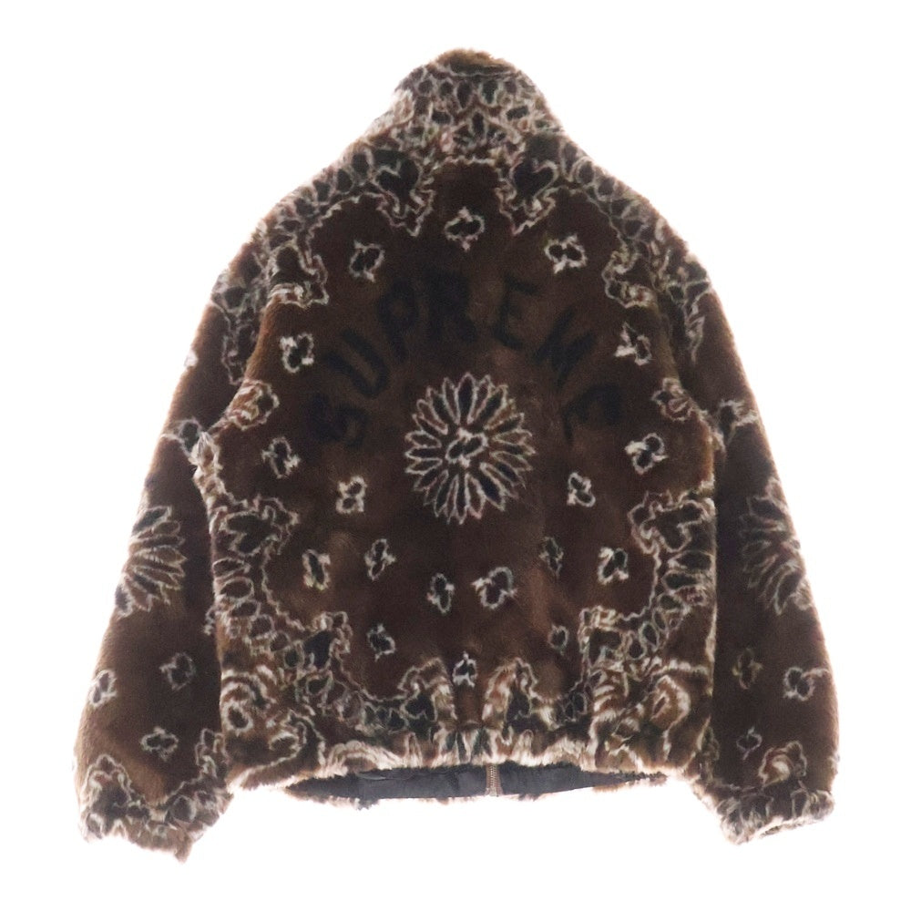 SUPREME(シュプリーム) 21SS Bandana Faux Fur Bomber Jacket バンダナフェイクファーボンバージャケット ブラウン/ブラック