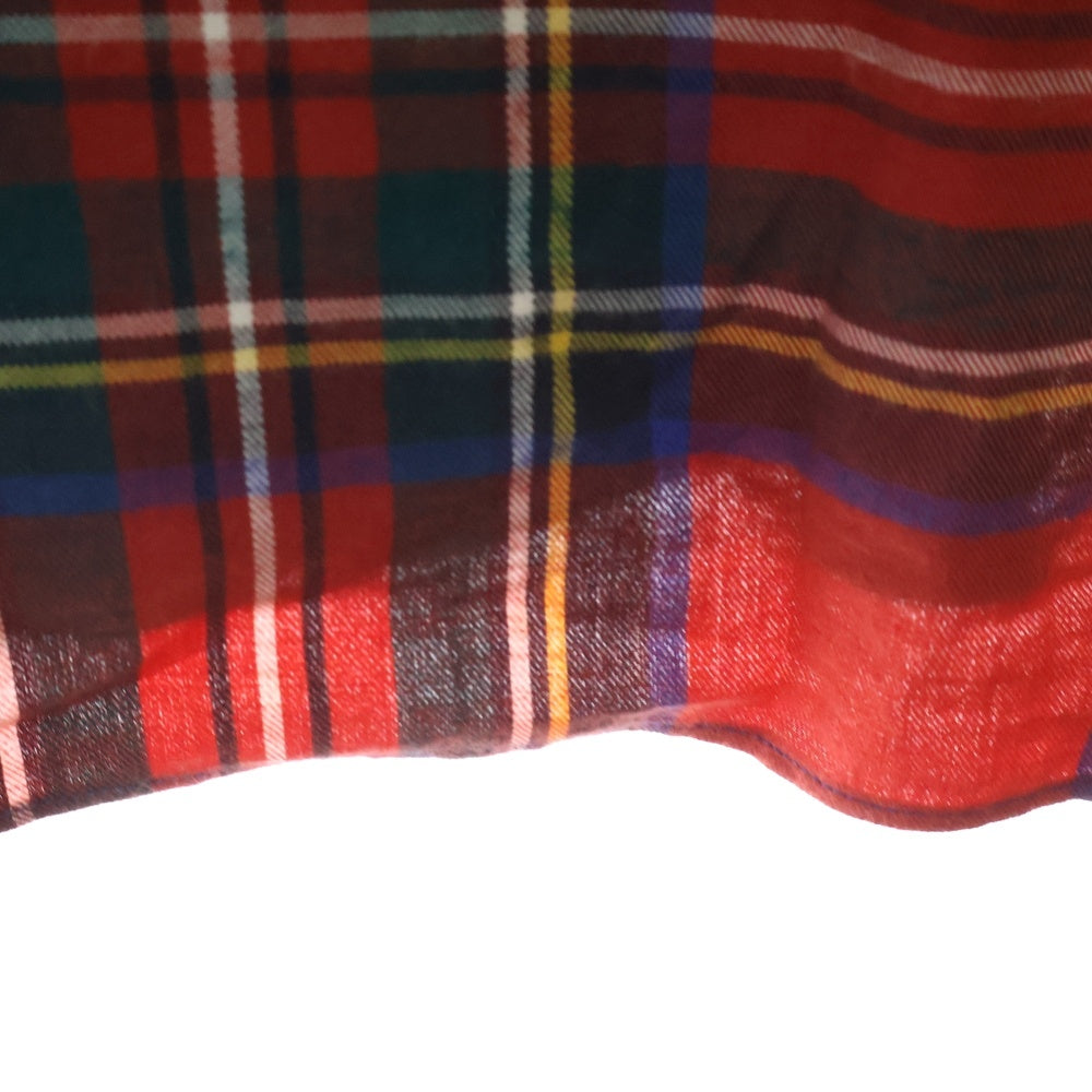 SUPREME(シュプリーム) 15AW ×COMME des GARCONS SHIRT コムデギャルソンシャツ バックプリント チェック柄 長袖ネルシャツ ブルー/レッド S1FW15