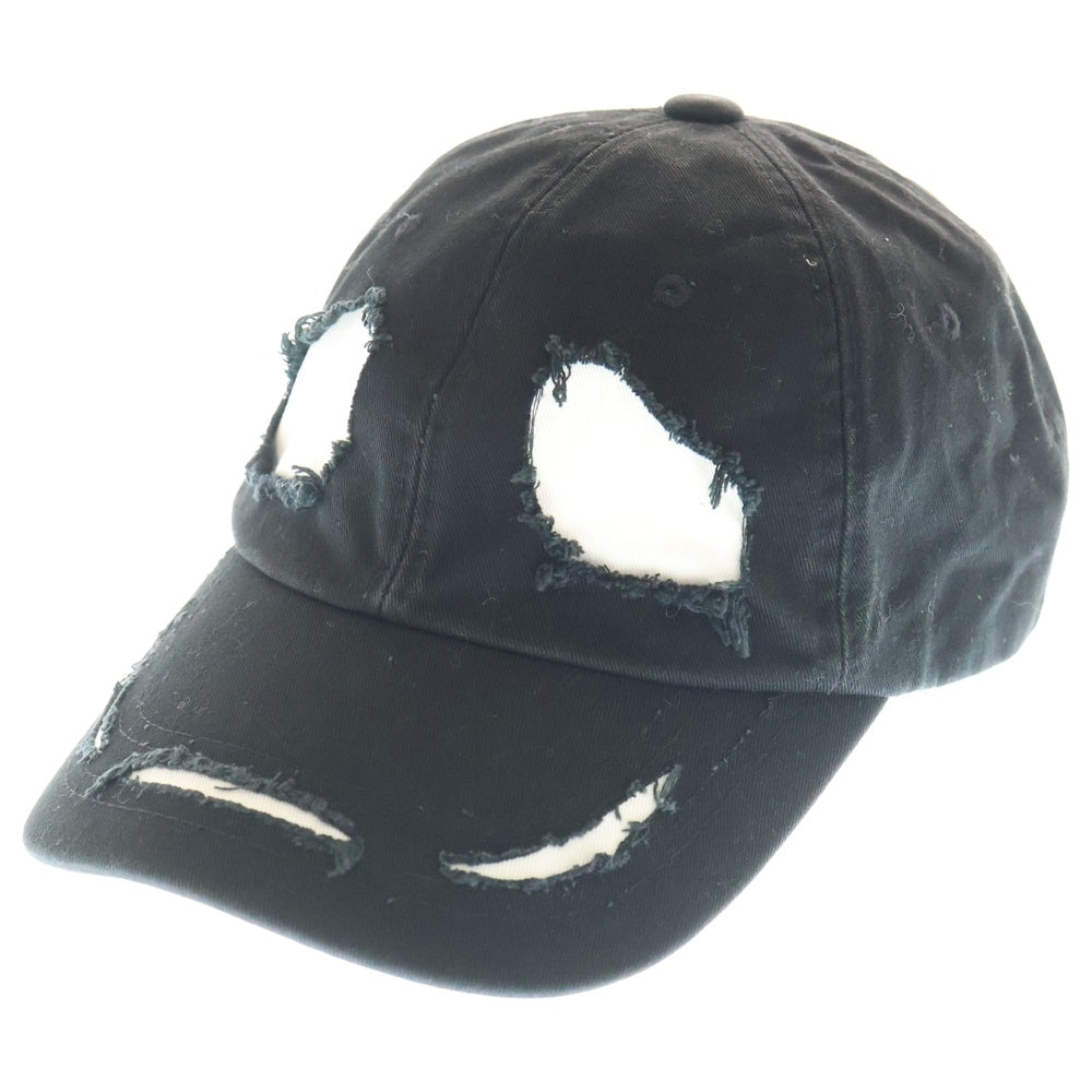 99%is(ナインティナインパーセントイズ) GHOST CAP ダメージ加工 キャップ ブラック/ホワイト