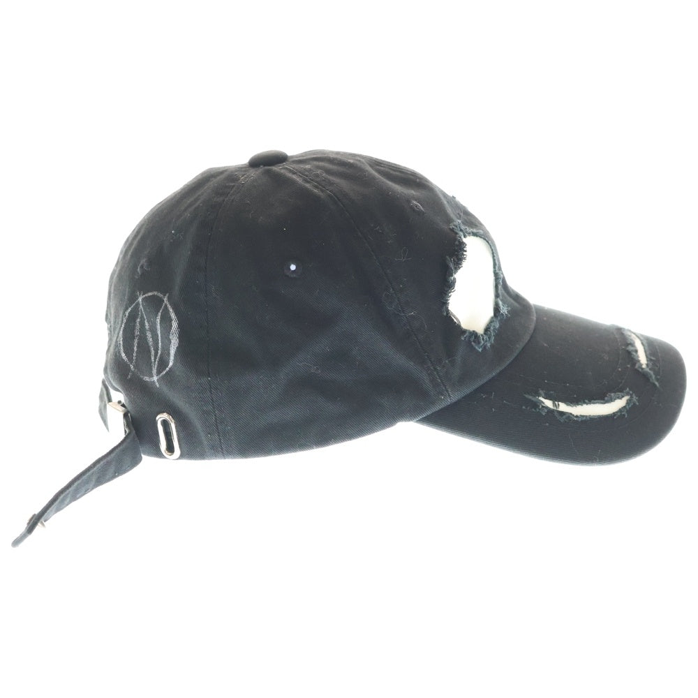 99%is(ナインティナインパーセントイズ) GHOST CAP ダメージ加工 キャップ ブラック/ホワイト