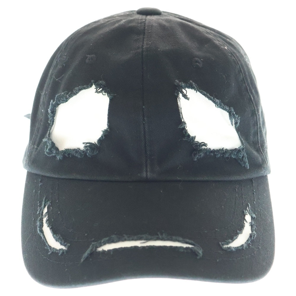 99%is(ナインティナインパーセントイズ) GHOST CAP ダメージ加工 キャップ ブラック/ホワイト